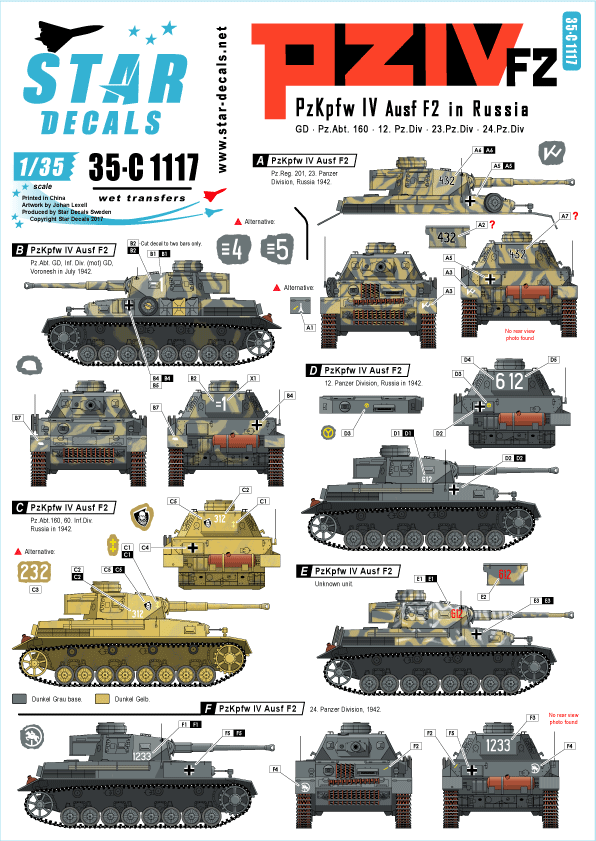Star Decals 1/35  White/Snowy/Whitewashed PzKpfw IV Ausf H  Ostfront 43/44 35843 