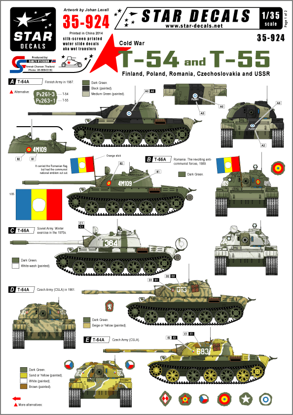 ZSY-57-4 35c1030 Star Decals 1/35 Cold war Soviet Poland DDR/East Ger 