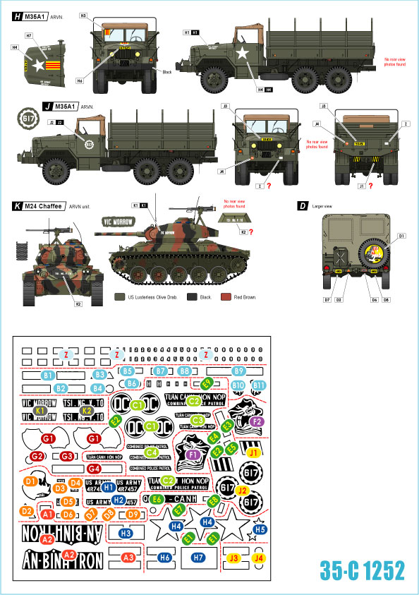 Star Decals 1/35 ARVN AFVs IN VIETNAM Part 2 Armored Cars Jeeps & Trucks 